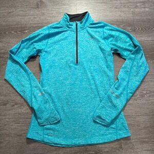 Nike Jacket Womens XS Teal Polyester 1/4 Zip‎ Pullover Running Athleisure